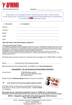 Anmeldeformular YummiCard Reithmannstraße