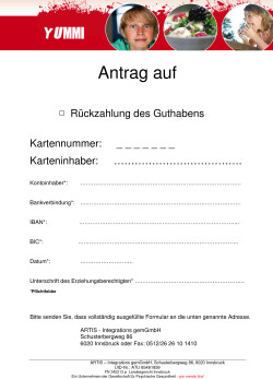 Antrag auf Rückzahlung eines Guthabens